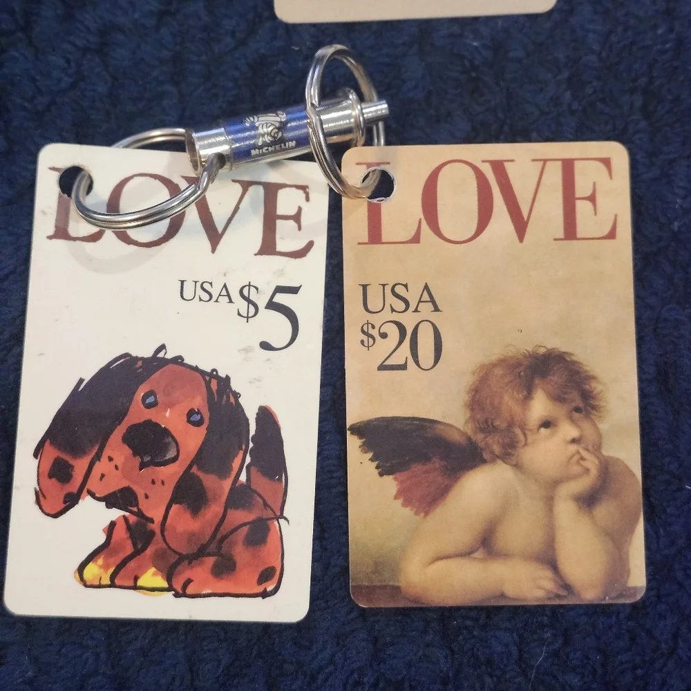 United Postal Service First Class Phone Cards Used Keychains Set Of 8